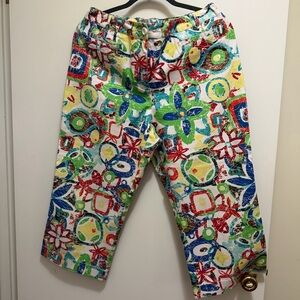Chico’s Colorful Abstract Print Cropped Pants